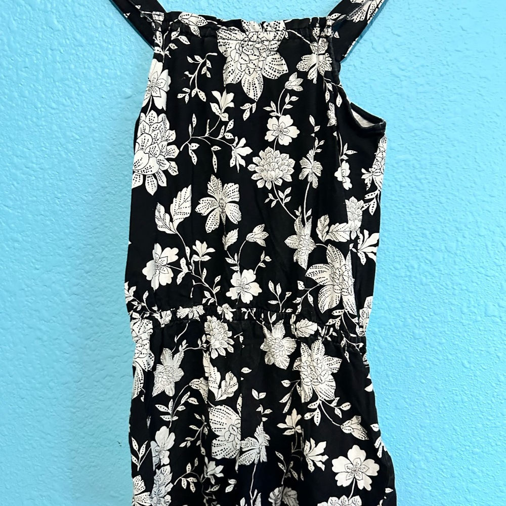 Place Black and White Floral Romper
